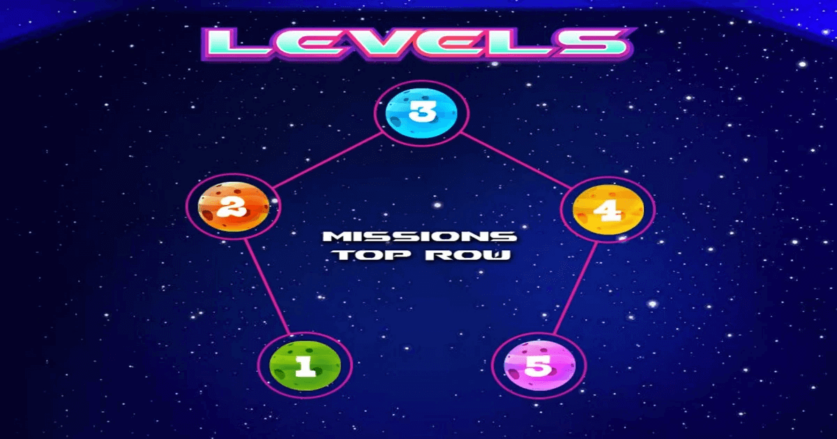 Typeroids Top Row Mission typing game to improve typing accuracy on top row keys