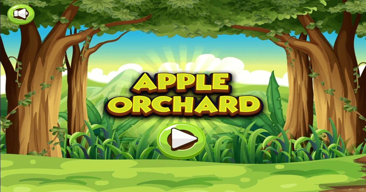 Apple Orchard typing game where players type to slice apples as they fall from the tree.