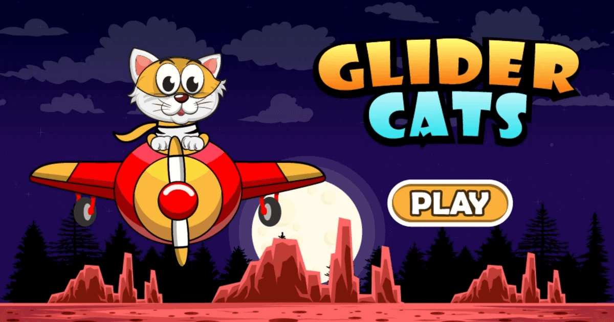 Glider Cats typing game with night racing and typing challenges