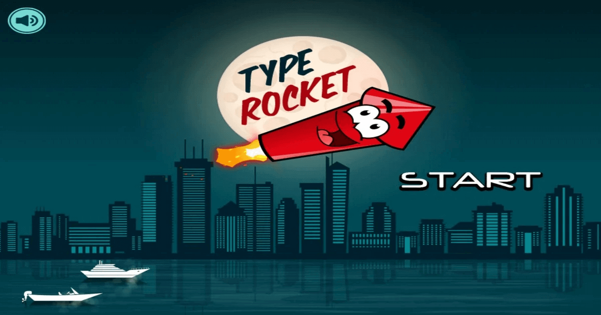 Type Rocket typing game where players launch rockets to create fireworks by the sea