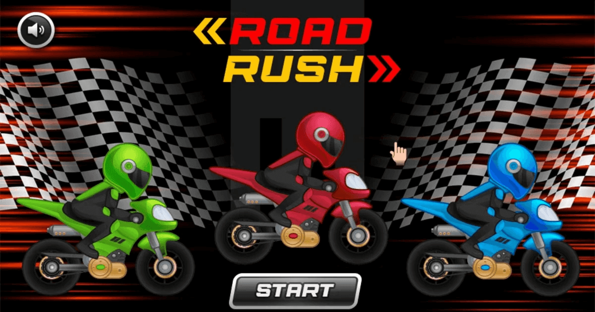 Road Rush motorbike racing typing game on a track