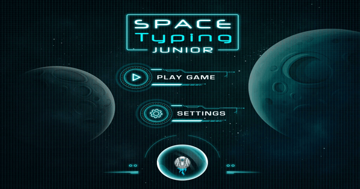 Space Typing Junior shooting typing game set in space to improve speed and accuracy